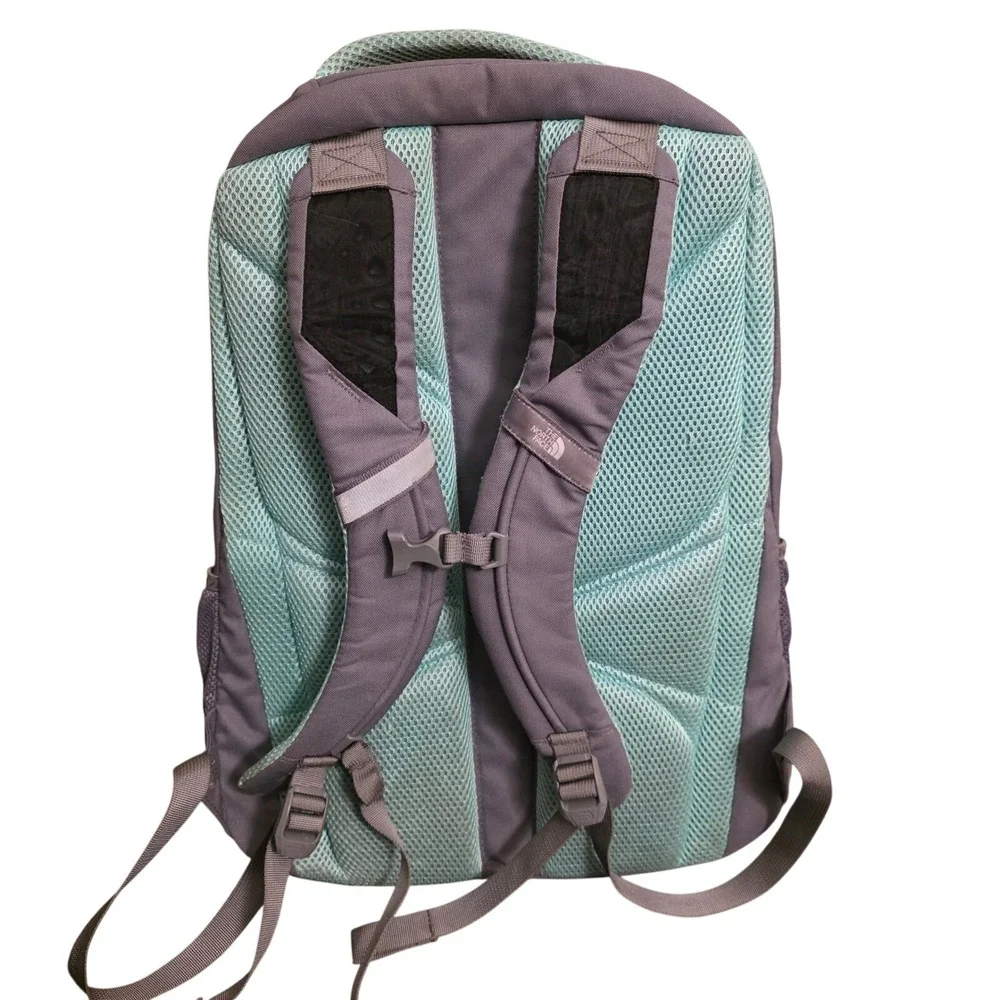 The North Face Jester Backpack Gray Mint‎ Green School Travel Book Bag